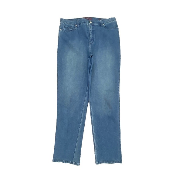 Gloria Vanderbilt Amanda Straight Leg Women's size 12 Medium Blue Denim Jeans - Picture 1 of 4